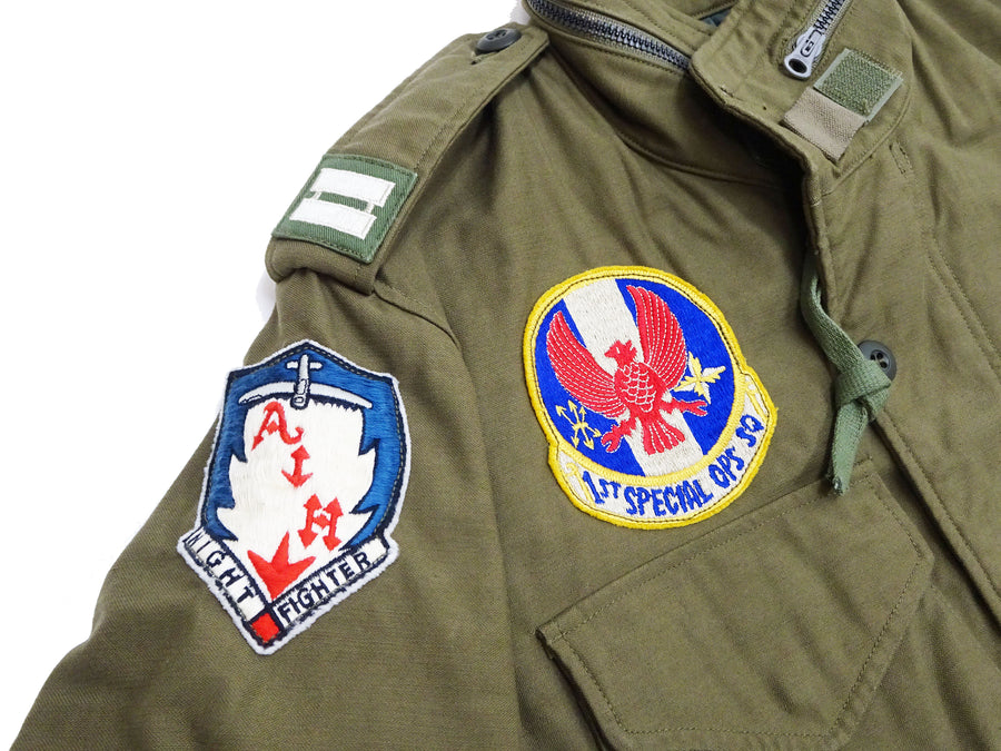 Buzz Rickson Jacket Men's Custom M-65 Field Jacket M65 Military Field Coat BR15408 Olive Drab