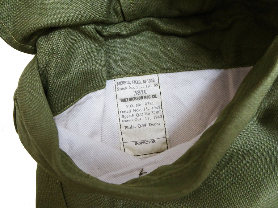 Buzz Rickson Jacket Men's Reproduction of M-1943 Field Jacket US Army ...