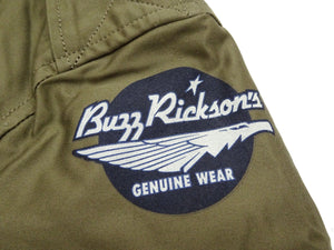 Buzz Rickson Jacket Men's Cotton L-2 Flight Jacket L2 Unfilled Bomber Jacket with Patches and Print BR15411 Olive Drab
