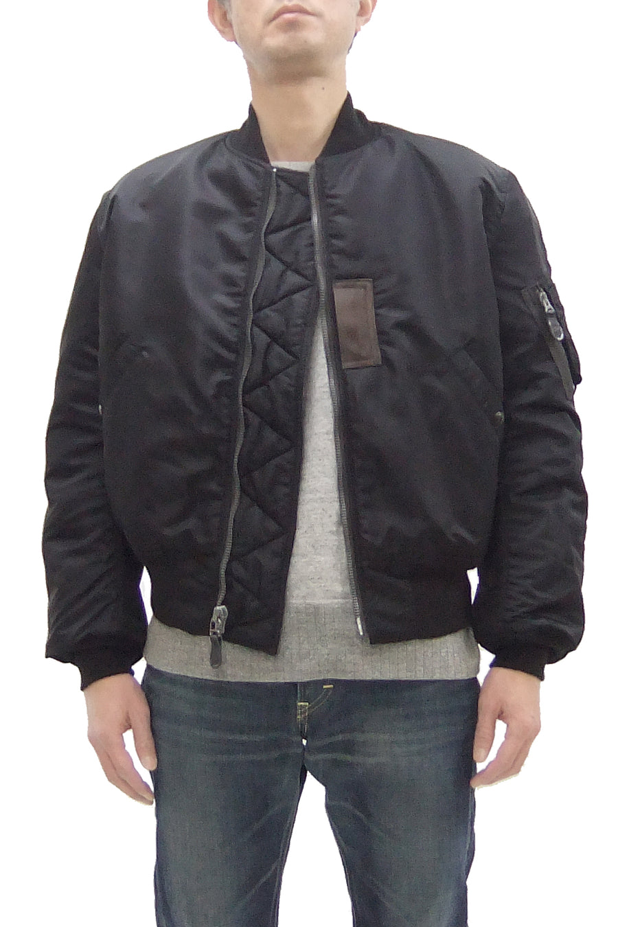 Buzz Rickson Black MA-1 Flight Jacket Men's William Gibson Collection Albert Turner MA1 Bomber Jacket BR15414 No-Stencil