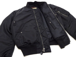 Buzz Rickson Black MA-1 Flight Jacket Men's William Gibson Collection Albert Turner MA1 Bomber Jacket BR15414 No-Stencil