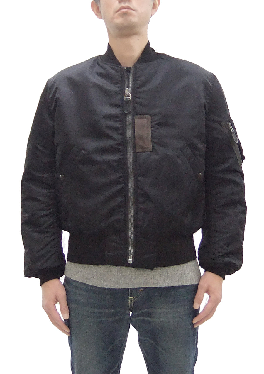 Buzz Rickson Black MA-1 Flight Jacket Men's William Gibson Collection Albert Turner MA1 Bomber Jacket BR15414 No-Stencil