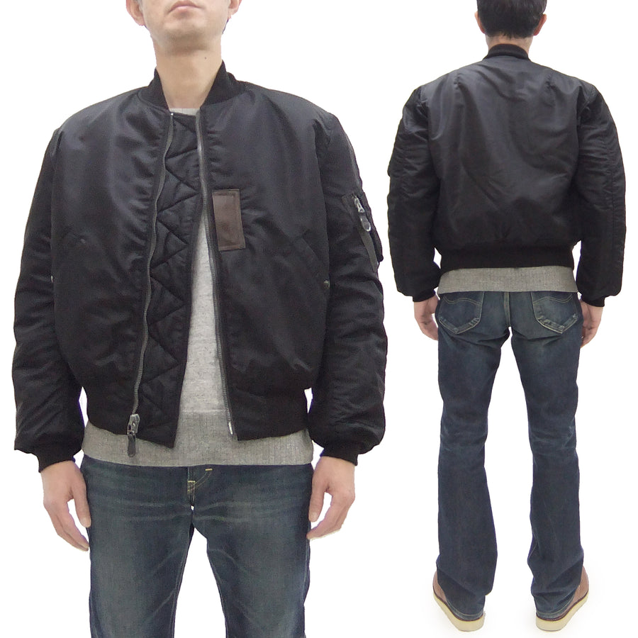 Buzz Rickson Black MA-1 Flight Jacket Men's William Gibson Collection Albert Turner MA1 Bomber Jacket BR15414 No-Stencil