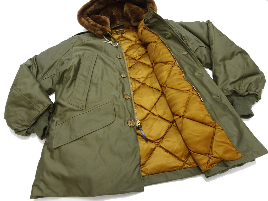 Buzz Rickson Type B-9 Flight Down Parka Men's B9 Hooded Down Jacket BR15538 Olive Drab