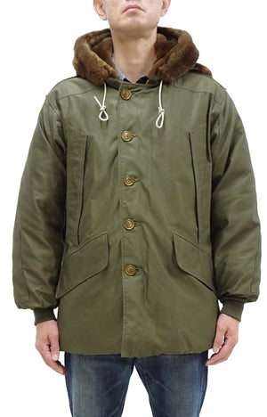 Buzz Rickson Type B-9 Flight Down Parka Men's B9 Hooded Down Jacket BR15538 Olive Drab