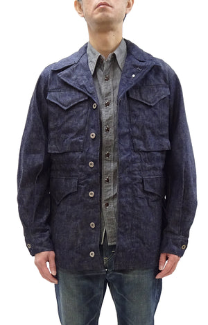 Buzz Rickson Denim Jacket Men's Denim version of the US Army M-1943 Field Jacket M-43 Jean Coat BR15575 421A) One Wash