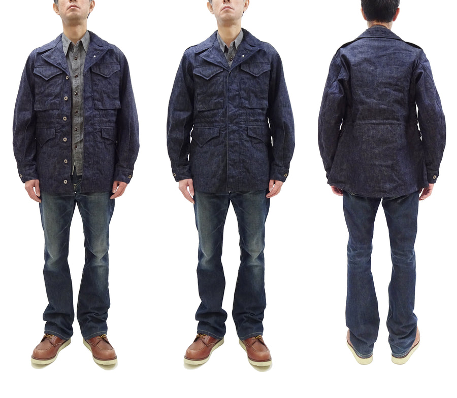 Buzz Rickson Denim Jacket Men's Denim version of the US Army M-1943 Field Jacket M-43 Jean Coat BR15575 421A) One Wash