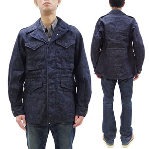 Buzz Rickson Denim Jacket Men's Denim version of the US Army M-1943 Field Jacket M-43 Jean Coat BR15575 421A) One Wash