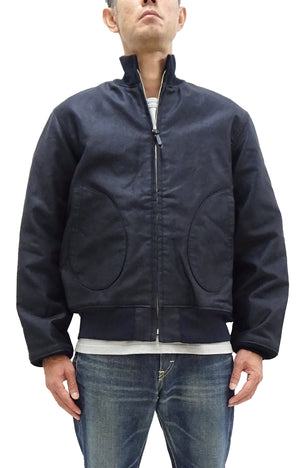 Buzz Rickson Deck Jacket BR15579 Men's Reproduction of US Navy Deck Zip Jacket CONTRACT 87533 Navy-Blue
