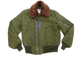 Buzz Rickson Men's B-15B Flight Jacket with Rayon Cotton Shell and Alpaca Wool Pile Lining - USAAF Aero Medical Laboratory Test Sample Bomber Jacket Reproduction - Made in Japan (BR15741 Olive)
