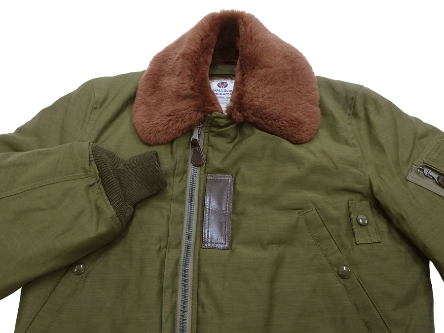 Buzz Rickson Men's B-15B Flight Jacket with Rayon Cotton Shell and Alpaca Wool Pile Lining - USAAF Aero Medical Laboratory Test Sample Bomber Jacket Reproduction - Made in Japan (BR15741 Olive)