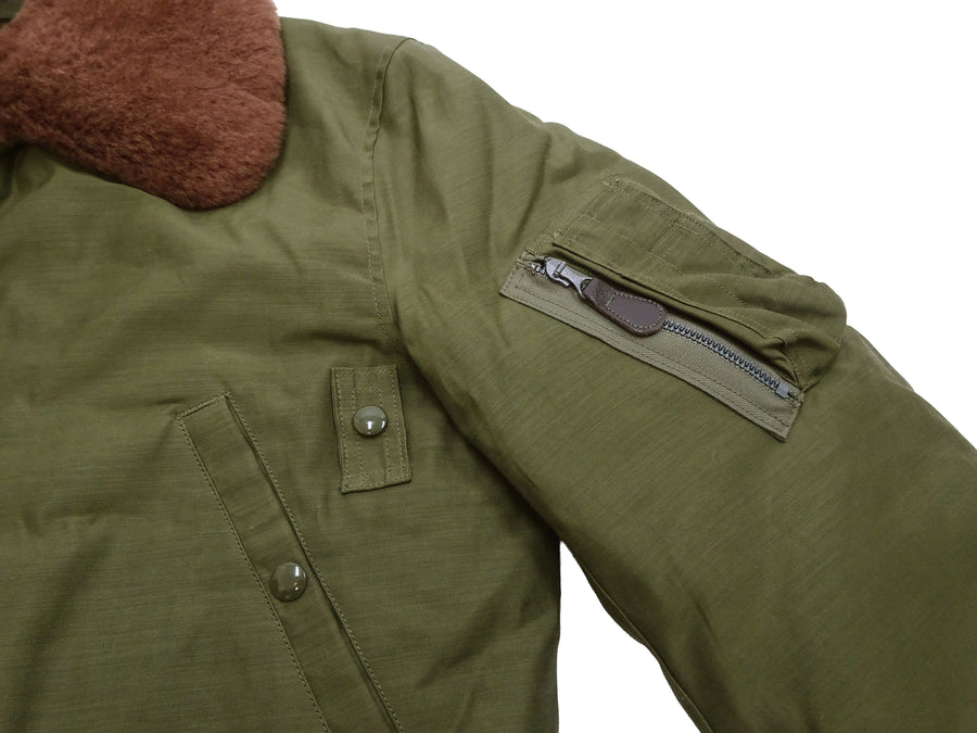 Buzz Rickson Men's B-15B Flight Jacket with Rayon Cotton Shell and Alpaca Wool Pile Lining - USAAF Aero Medical Laboratory Test Sample Bomber Jacket Reproduction - Made in Japan (BR15741 Olive)