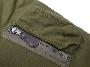 Buzz Rickson Men's B-15B Flight Jacket with Rayon Cotton Shell and Alpaca Wool Pile Lining - USAAF Aero Medical Laboratory Test Sample Bomber Jacket Reproduction - Made in Japan (BR15741 Olive)