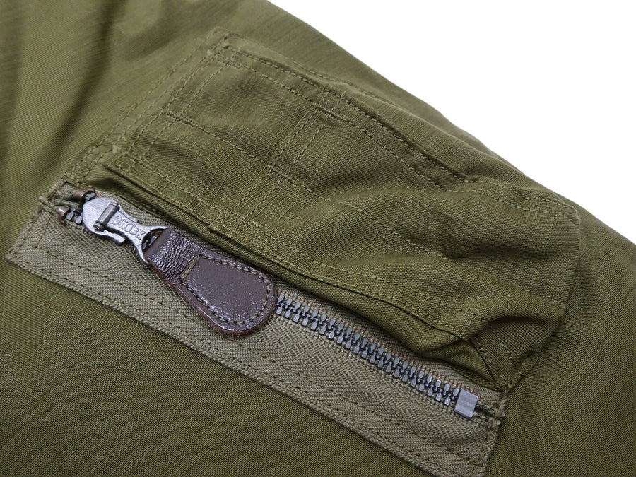 Buzz Rickson Men's B-15B Flight Jacket with Rayon Cotton Shell and Alpaca Wool Pile Lining - USAAF Aero Medical Laboratory Test Sample Bomber Jacket Reproduction - Made in Japan (BR15741 Olive)