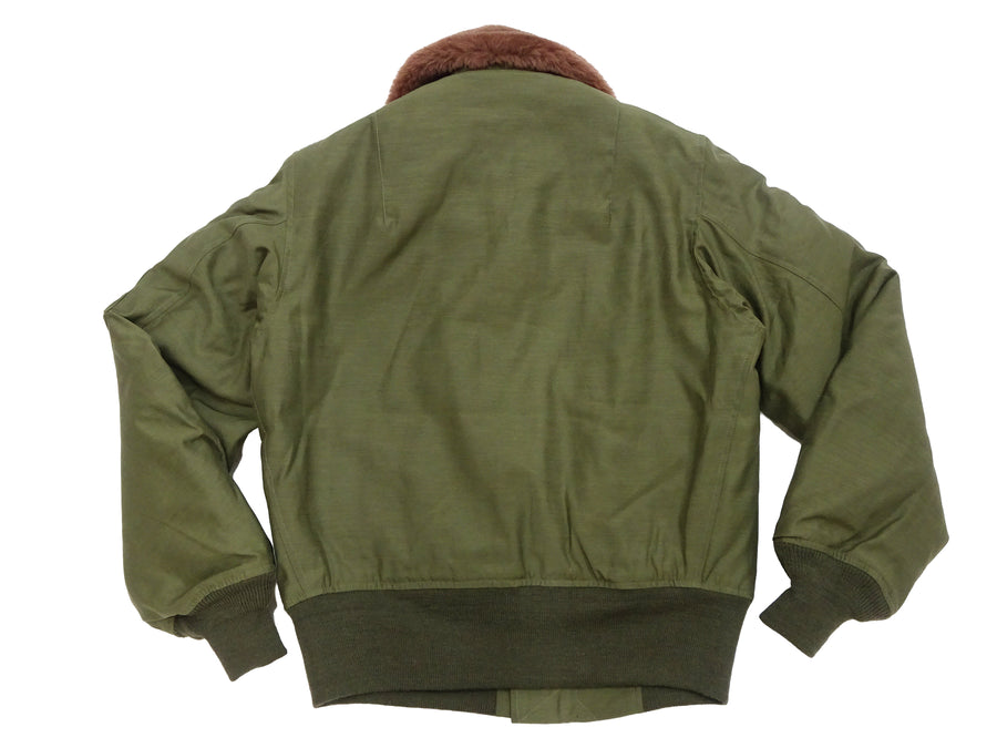 Buzz Rickson Men's B-15B Flight Jacket with Rayon Cotton Shell and Alpaca Wool Pile Lining - USAAF Aero Medical Laboratory Test Sample Bomber Jacket Reproduction - Made in Japan (BR15741 Olive)
