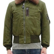 Load image into Gallery viewer, Buzz Rickson Men&#39;s B-15B Flight Jacket with Rayon Cotton Shell and Alpaca Wool Pile Lining - USAAF Aero Medical Laboratory Test Sample Bomber Jacket Reproduction - Made in Japan (BR15741 Olive)
