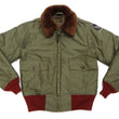 Load image into Gallery viewer, Buzz Rickson Men&#39;s B-10 Flight Jacket with Red Ribbed Trim - Superior Togs Co. Model - U.S. Army Air Forces WWII Cotton Bomber Jacket Reproduction - Made in Japan (BR15745 Olive Drab)
