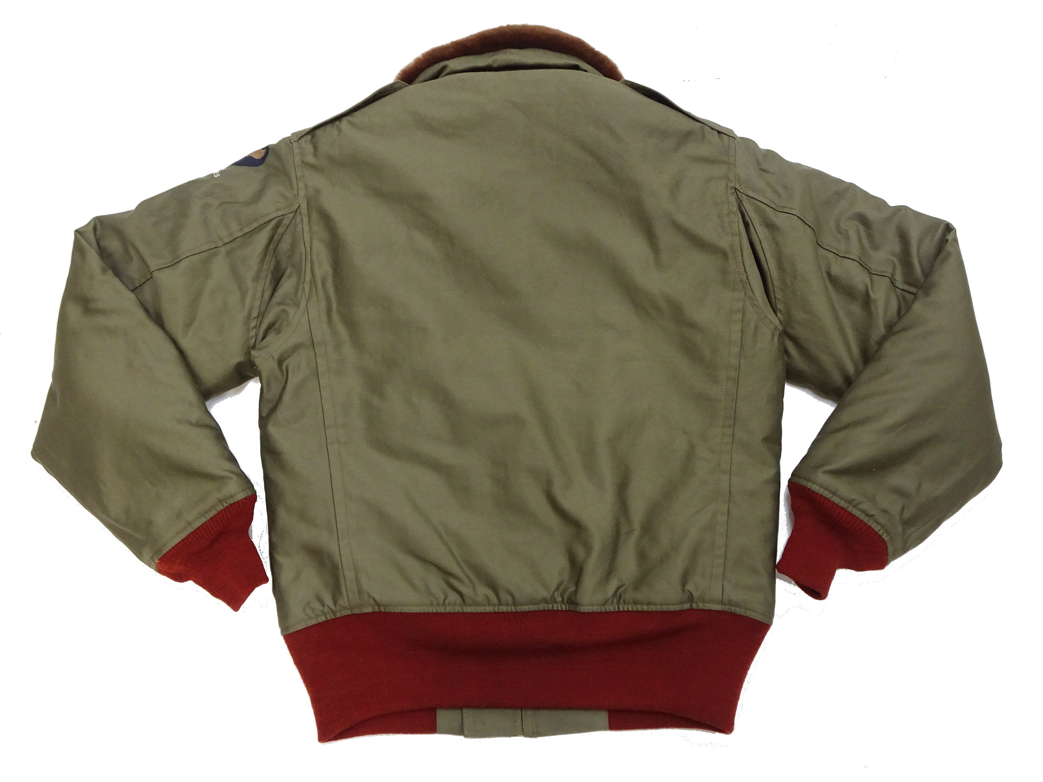 Buzz Rickson Men's B-10 Flight Jacket with Red Ribbed Trim