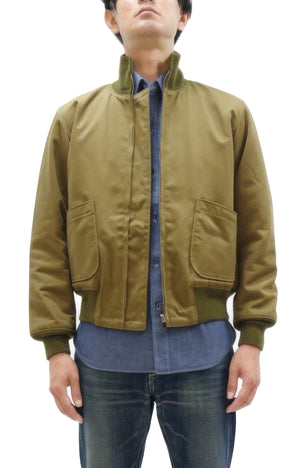 Buzz Rickson Tanker Jacket - Men's Reproduction of the U.S. Army Early Patch-Pocket Version BR15750 Light Olive Drab