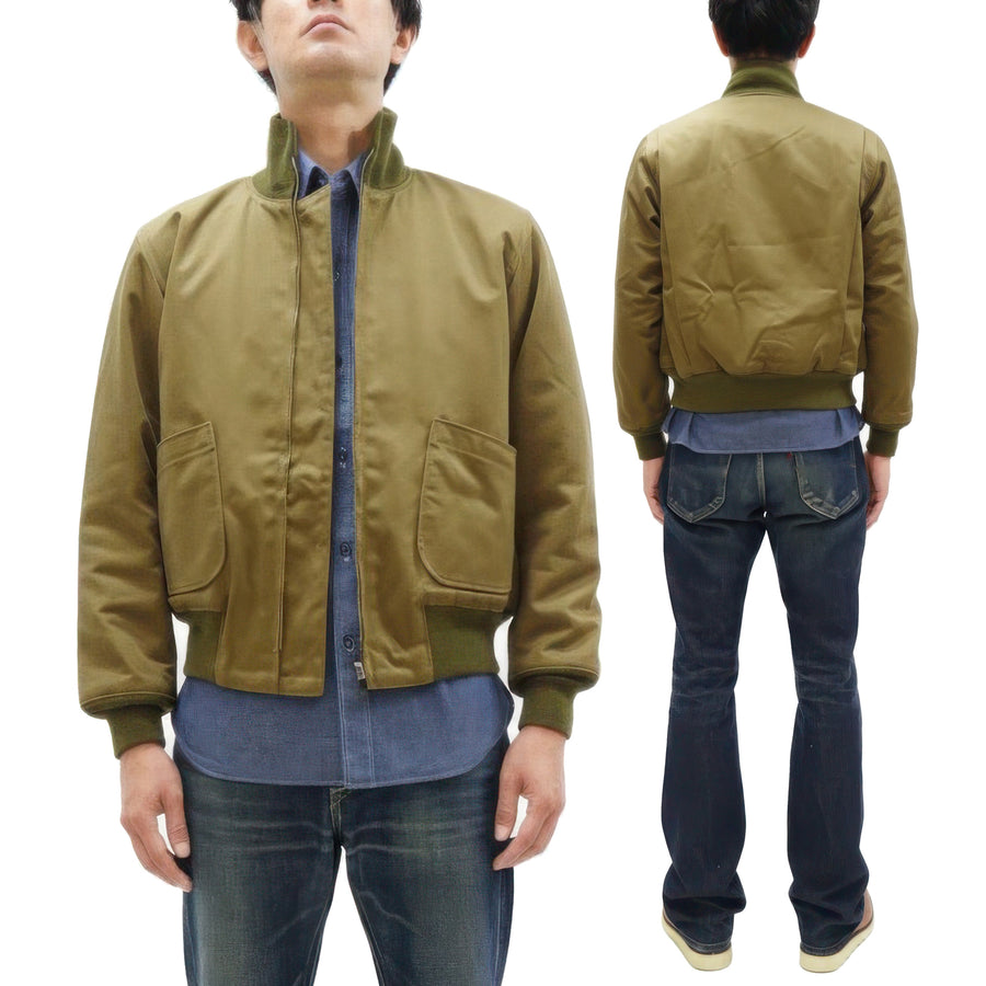 Buzz Rickson Tanker Jacket - Men's Reproduction of the U.S. Army Early Patch-Pocket Version BR15750 Light Olive Drab
