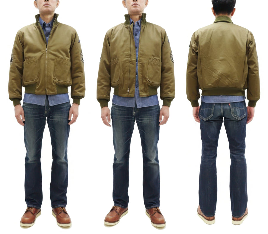 Buzz Rickson Men's Fury Tanker Jacket - Brad Pitt U.S. Army WWII Movie Reproduction - Made in Japan - (BR15751 Olive Drab)