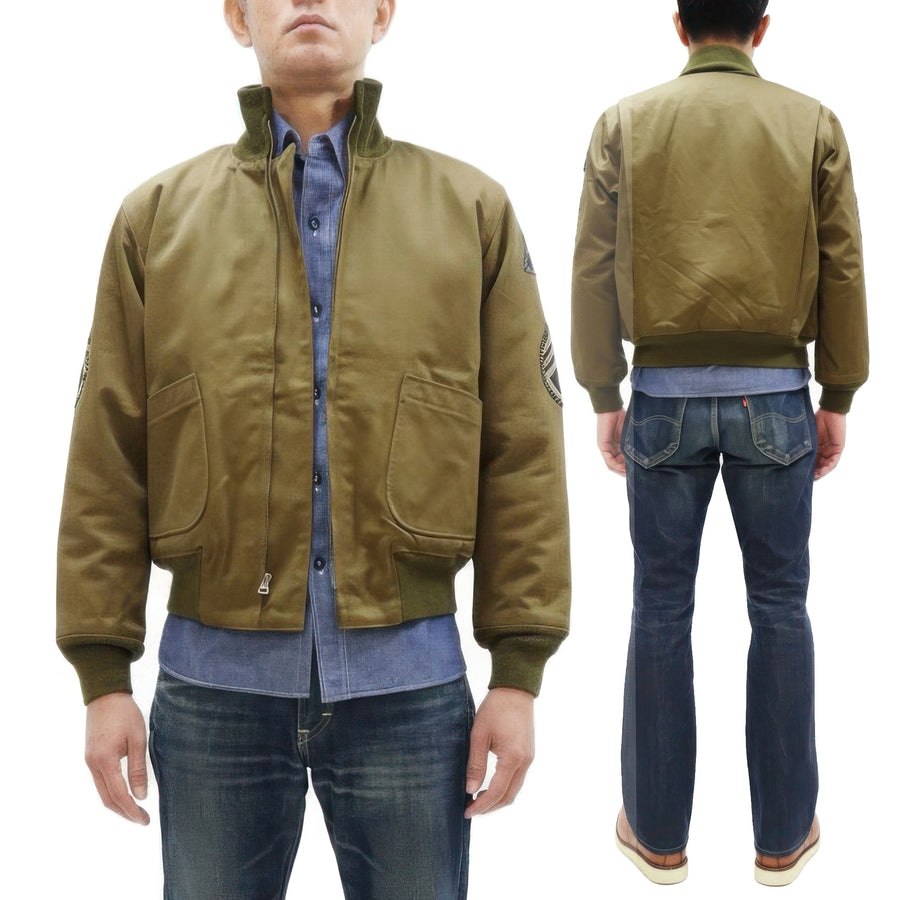 Buzz Rickson Men's Fury Tanker Jacket - Brad Pitt U.S. Army WWII Movie Reproduction - Made in Japan - (BR15751 Olive Drab)