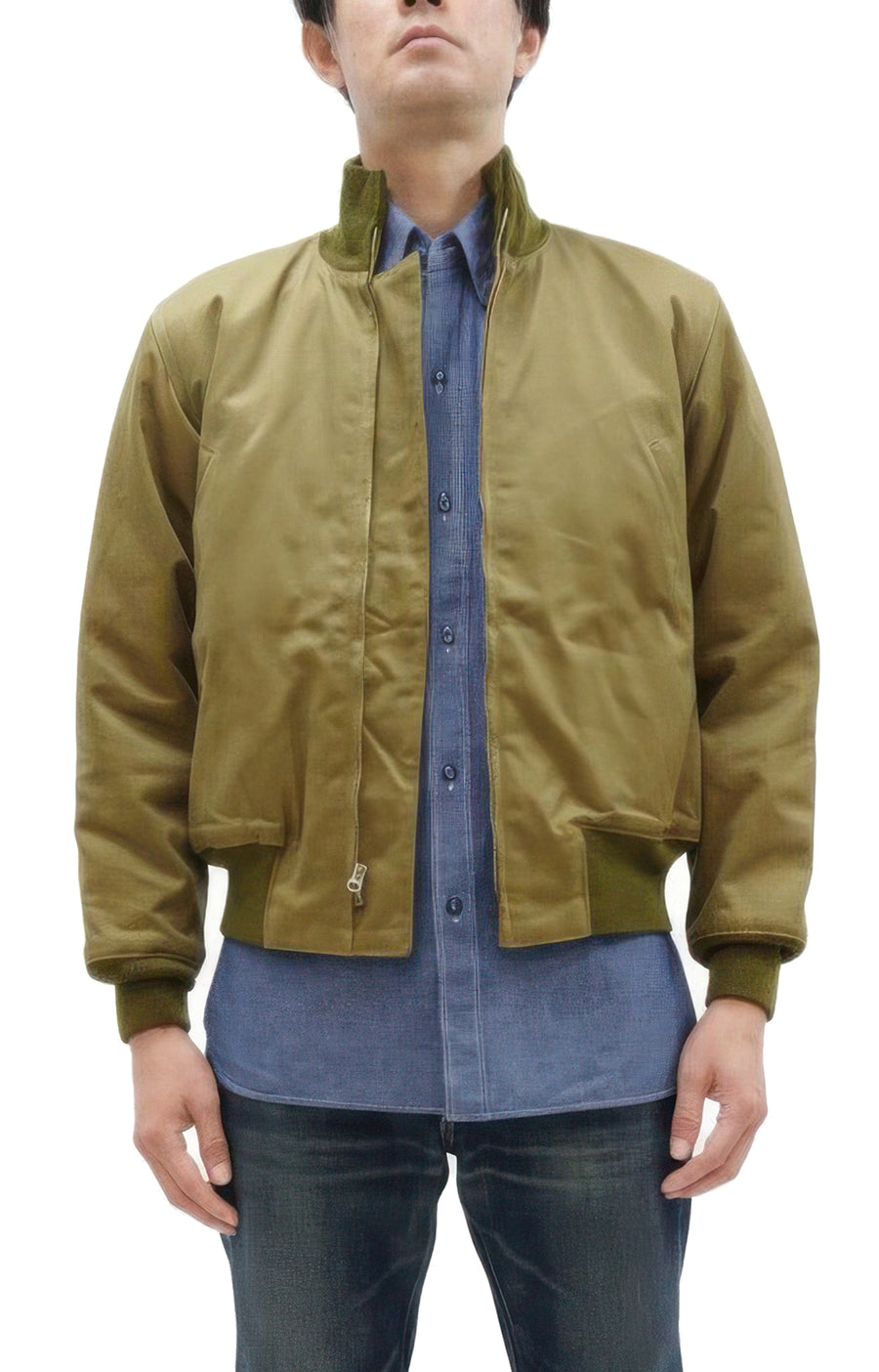 Buzz Rickson Tanker Jacket - Men's Reproduction of the U.S. Army Late-Model Slash-Pocket Version BR15755 Light Olive Drab