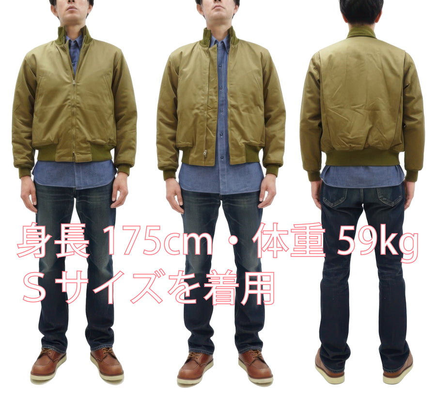 Buzz Rickson Tanker Jacket - Men's Reproduction of the U.S. Army Late-Model Slash-Pocket Version BR15755 Light Olive Drab