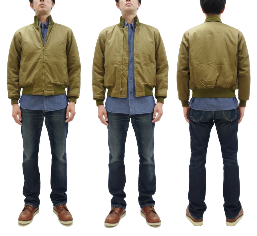 Buzz Rickson Tanker Jacket - Men's Reproduction of the U.S. Army Late-Model Slash-Pocket Version BR15755 Light Olive Drab