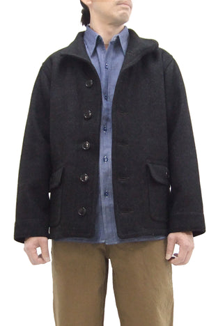 Buzz Rickson Submariner Coat - Men's U.S. Navy Submarine Wool Jacket Reproduction BR15764 Charcoal