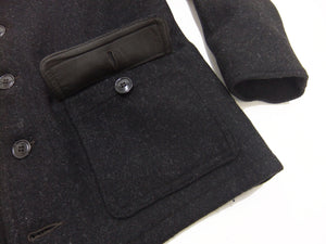 Buzz Rickson Submariner Coat - Men's U.S. Navy Submarine Wool Jacket Reproduction BR15764 Charcoal