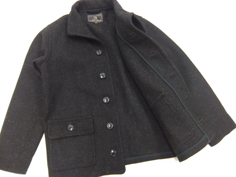 Buzz Rickson Submariner Coat - Men's U.S. Navy Submarine Wool Jacket Reproduction BR15764 Charcoal