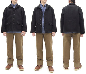 Buzz Rickson Submariner Coat - Men's U.S. Navy Submarine Wool Jacket Reproduction BR15764 Charcoal