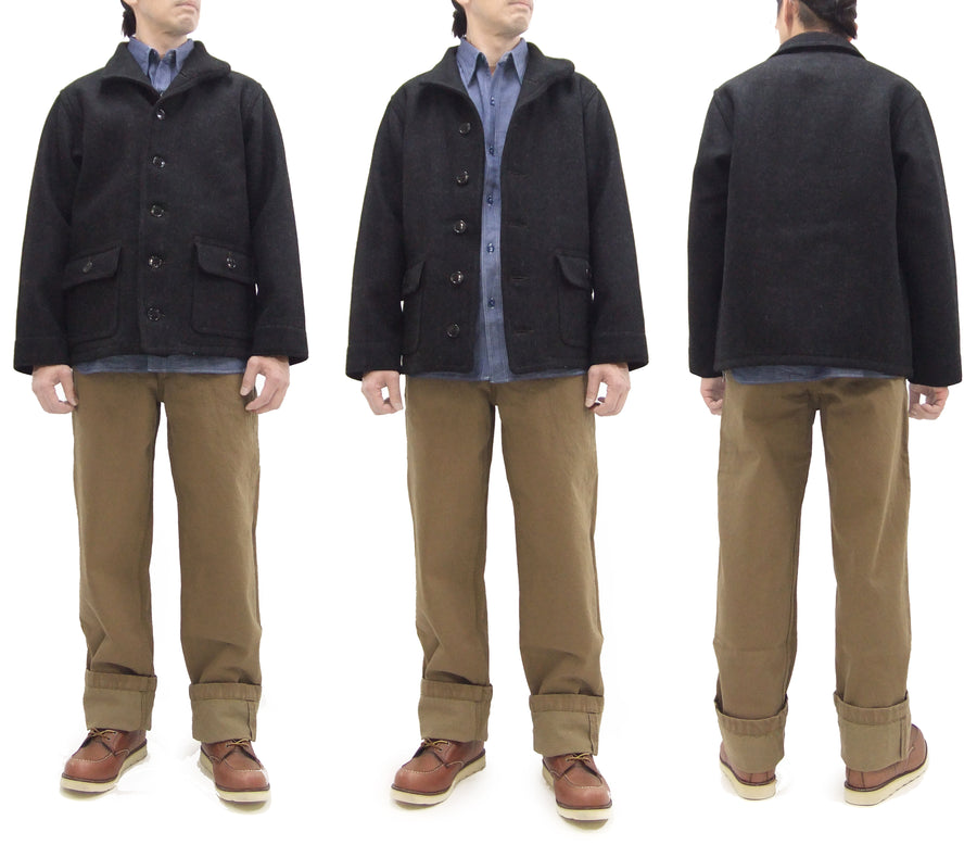 Buzz Rickson Submariner Coat - Men's U.S. Navy Submarine Wool Jacket Reproduction BR15764 Charcoal