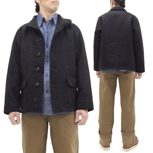 Buzz Rickson Submariner Coat - Men's U.S. Navy Submarine Wool Jacket Reproduction BR15764 Charcoal