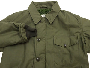 Buzz Rickson's Men's U.S. Navy A-2 Deck Jacket Reproduction, 100% Cotton Back-Satin Shell with Synthetic Pile Lining, TALON Zipper and Concealed Wool Cuffs, Made in Japan (BR16016, 01 Olive Drab)