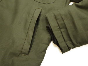 Buzz Rickson's Men's U.S. Navy A-2 Deck Jacket Reproduction, 100% Cotton Back-Satin Shell with Synthetic Pile Lining, TALON Zipper and Concealed Wool Cuffs, Made in Japan (BR16016, 01 Olive Drab)