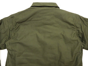 Buzz Rickson's Men's U.S. Navy A-2 Deck Jacket Reproduction, 100% Cotton Back-Satin Shell with Synthetic Pile Lining, TALON Zipper and Concealed Wool Cuffs, Made in Japan (BR16016, 01 Olive Drab)