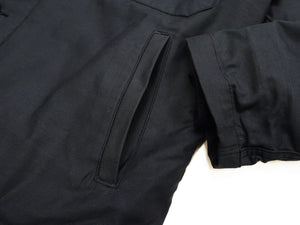 Buzz Rickson's Men's A-2 Deck Jacket, Navy Color Civilian Model Reproduction, 100% Cotton Back-Satin Shell with Synthetic Pile Lining, TALON Zipper and Concealed Wool Cuffs, Made in Japan (BR16017, 01 Navy)