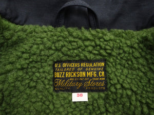 Buzz Rickson's Men's A-2 Deck Jacket, Navy Color Civilian Model Reproduction, 100% Cotton Back-Satin Shell with Synthetic Pile Lining, TALON Zipper and Concealed Wool Cuffs, Made in Japan (BR16017, 01 Navy)
