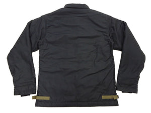 Buzz Rickson's Men's A-2 Deck Jacket, Navy Color Civilian Model Reproduction, 100% Cotton Back-Satin Shell with Synthetic Pile Lining, TALON Zipper and Concealed Wool Cuffs, Made in Japan (BR16017, 01 Navy)