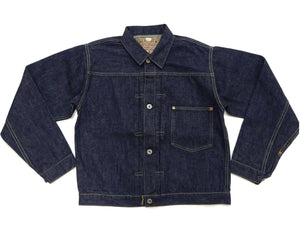 Buzz Rickson's Men's Denim Jacket, World War II Type I Denim Blouse Reproduction, 13.6 oz. Dark Indigo Denim, Made in Japan (BR16041, 421A One-Wash)