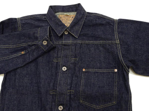 Buzz Rickson's Men's Denim Jacket, World War II Type I Denim Blouse Reproduction, 13.6 oz. Dark Indigo Denim, Made in Japan (BR16041, 421A One-Wash)