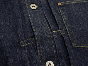 Buzz Rickson's Men's Denim Jacket, World War II Type I Denim Blouse Reproduction, 13.6 oz. Dark Indigo Denim, Made in Japan (BR16041, 421A One-Wash)