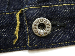 Buzz Rickson's Men's Denim Jacket, World War II Type I Denim Blouse Reproduction, 13.6 oz. Dark Indigo Denim, Made in Japan (BR16041, 421A One-Wash)