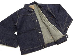 Buzz Rickson's Men's Denim Jacket, World War II Type I Denim Blouse Reproduction, 13.6 oz. Dark Indigo Denim, Made in Japan (BR16041, 421A One-Wash)