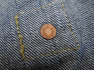 Buzz Rickson's Men's Denim Jacket, World War II Type I Denim Blouse Reproduction, 13.6 oz. Dark Indigo Denim, Made in Japan (BR16041, 421A One-Wash)