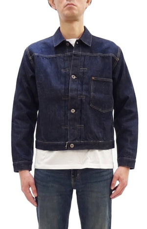 Buzz Rickson's Men's Denim Jacket, World War II Type I Denim Blouse Reproduction, 13.6 oz. Dark Indigo Denim, Made in Japan (BR16041, 421A One-Wash)