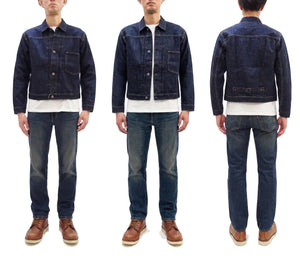 Buzz Rickson's Men's Denim Jacket, World War II Type I Denim Blouse Reproduction, 13.6 oz. Dark Indigo Denim, Made in Japan (BR16041, 421A One-Wash)