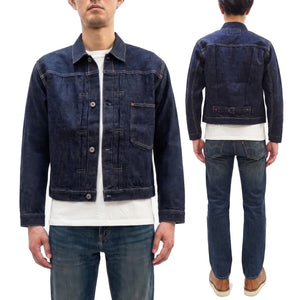 Buzz Rickson's Men's Denim Jacket, World War II Type I Denim Blouse Reproduction, 13.6 oz. Dark Indigo Denim, Made in Japan (BR16041, 421A One-Wash)